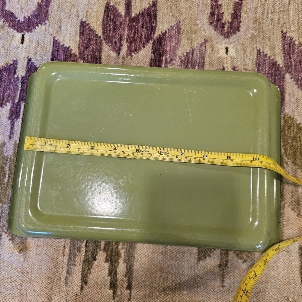 Catherineholm Enamelwear Large Baking Pan Green Lotus Leaf Mid Century - Picture 8 of 9